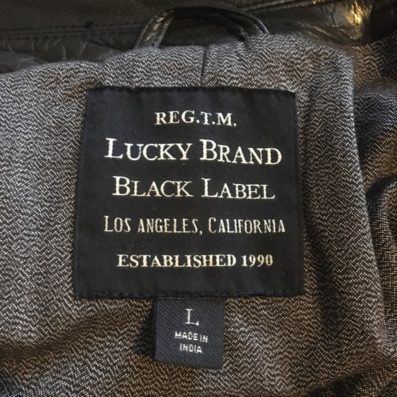 Lucky Brand Black Label ‘Titan’ mens leather biker style jacket - Picture 4 of 6